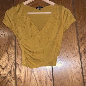 Mustard Colored Crossover Top